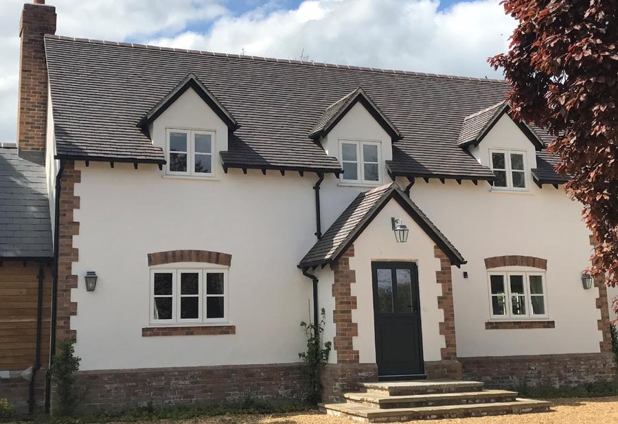 Dark heather and staffs blue mix on a selfbuild in Aston Rowant